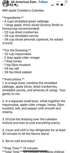 an apple cranberry collage with instructions for how to make it on the app