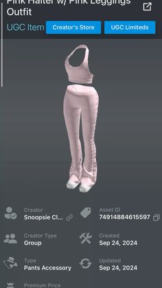 an advertisement for pink panther leggings, which is being displayed on the website