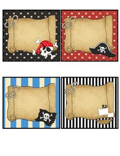 pirate themed placemats with skull and crossbones