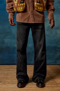 BDG Slacker Relaxed Fit Jean | Urban Outfitters Roger Waters, Clothes Men, Bottom Jeans, Moto Style, Denim Jeans Men, Style Jeans, Relaxed Fit Jeans, Shoes With Jeans, Bell Bottom