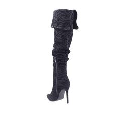 These sexy without-trying boots, block heels, and minimal detailing for maximum versatility. The stiletto heels give that sexy look that seamlessly fits any outfit for your corporate look and after work appointments. Vegan suede boot with man made sole. Side zipper closure. Heel measures approx. 4.25"H. Shaft measures approx 19"H. Imported. Trendy Synthetic Heels, Trendy Fitted Synthetic Heels, Elegant Winter Synthetic Heeled Boots, Elegant Synthetic Heeled Boots For Winter, Evening Almond Toe Heels For Fall, Almond Toe Heels For Evening In Fall, Fall Evening Synthetic Heels, Fall Evening Heels With Almond Toe, Fitted Synthetic Block Heel