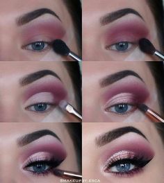 Meine Inspiration PINTEREST -  - Meine Inspiration PINTEREST,  #Inspiration #meine #Pinterest Eye Makeup For Blue Eyes, Teknik Makeup, Makeup Purple, Glitter Makeup Looks, Makeup For Blue Eyes, Drawing Eyes, Make Up Tutorial, Eye Makeup Steps