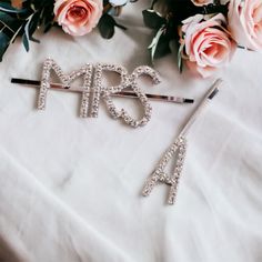 Bridal MRS Letters Hair Pin Rhinestone Letter Hair Clip MRS A-Z for Ladies Crystal Wedding Hair Pins Headwear Bride Slippers, Rhinestone Letters, Wedding Hair Pins, Crystal Wedding, Bridal Gifts, Wedding Hair Accessories, Hair Pins, Wedding Accessories, Hair Clips