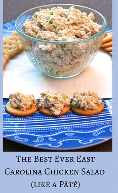 the best ever east carolina chicken salad like a pate is served in crackers