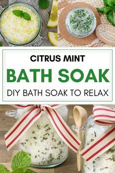 Citrus And Mint Refreshing Bath Soak - Advice From Nobody Diy Bath Soak Recipes, Homemade Bath Salts Recipe, Diy Bath Soak, Diy Bath Salt, Bath Soak Recipe, Homemade Body Wash, Herbal Bath Salts, Citrus Bath