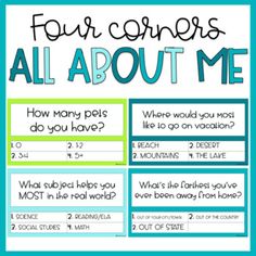 four corners all about me poster with the words, how many pers do you have?