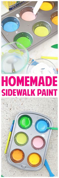 the homemade sidewalk paint recipe is so easy to make