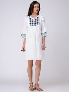 Ivory Embroidered Organic Cotton Dress