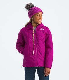 With Heatseeker™ insulation and a water-repellent finish on one side, and high-pile fleece on the other, the Girls’ Reversible Shasta Short Parka offers a powerful pairing against winter’s worst. The reversible design allows them to quickly adapt to the weather, while a relaxed fit means they’ll have room for layers either way. The extended length offers extra protection without slowing them down. Shop All Back To Campus. Water-repellent.. Reversible. [North Face, Northface, thenorthface, the northface, TNF, tnf] Pattern Outer, North Face Kids, North Face Girls, Athletic Outfits, Rei Co-op, Three Piece, Kids Jacket, Outerwear Jackets, Sliders