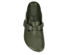 Birkenstock Boston Essentials Womens Clog Whether you re kicking around the house or the town, the Boston Essentials womens Clog from Birkenstock will elevate your comfort and style. The EVA upper and ergonomically designed footbed are all designed with your comfort in mind while the adjustable buckle strap keeps your foot in place. Synthetic upper Slip-On Adjustable buckle strapBirkenstock footbedEVA outsole Outdoor Clogs With Cushioned Footbed, Outdoor Solid Clogs With Cushioned Footbed, Casual Solid Clogs With Cushioned Footbed, Casual Durable Clogs With Round Toe, Durable Green Slip-on Clogs, Durable Slip-on Casual Clogs, Durable Casual Slip-on Clogs, Durable Green Casual Clogs, Casual Durable Green Clogs