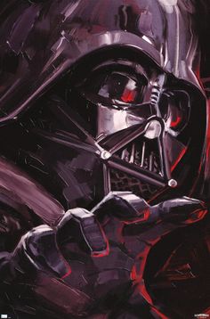 darth vader painting in red and black