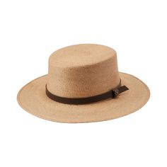 Palm Brown Toquilla Straw Sun Hat With Flat Crown, Brown Toquilla Straw Boater Hat With Flat Brim, Travel Sun Hat With Flat Brim, Brown Flat Crown Toquilla Straw Sun Hat, Natural Adjustable Boater Hat With Flat Crown, Brown Toquilla Straw Boater Hat With Wide Brim, Brown Boater Hat With Wide Brim In Toquilla Straw, Vacation Brown Panama Hat With Flat Crown, Brown Flat Crown Panama Hat For Vacation