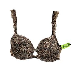 Nwt - New With Tags, No Flaws, Excellent Condition Sam Elderman Bra. Size 32d - Cheetah Print - Convertible Racer Back Or Regular - Lightly Padded - Lace Detail S9118 Stretch Underwire Bra In Leopard Print, Leopard Print Stretch Underwire Bra, Mermaid Bra, Purple Bras, Green Bras, Convertible Bra, Printed Bras, Lace Tshirt, Unlined Bra