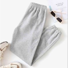 Shein Pants Shein Solid Elastic Waist Sweatpants In Grey Size L Nwot | Color: Gray | Size: L Gray Sweatpants Outfit For School, Sweatpants Outfits For School, Gray Sweatpants Outfit, Sweatpants Shein, Women Sweatpants, Cute Sweatpants, Grey Sweats, Sweatpants Outfit, Men Stylish Dress