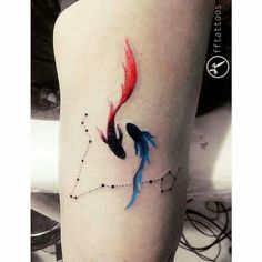 Pisces Fish Tattoos, Pisces Constellation Tattoo, Wörter Tattoos, Pisces Tattoo Designs, Pisces Tattoo, Dragons Tattoo, Tattoo Zeichnungen