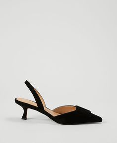 We designed this buckle slingback pump with a flattering pointy toe for an irresistible pairing. Pointy toe. Padded footbed for complete comfort. 2" heel.,Imported:Imported, Fabrication:Suede Suede Buckle Slingback Pump by Ann Taylor Size Classic - 6 Black Women's High, High, Heels, Pumps, Footwear, Suede High High Heels, Heels Pumps, Slingback Pump, Effortless Style, Ann Taylor, High Heels, Pumps, Buckle, Heels