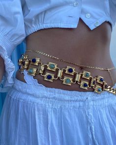 Trendy Accessories 2023, Aesthetic Belts, Dope Jewelry Accessories, Statement Belt, Belly Chain, Stacked Jewelry