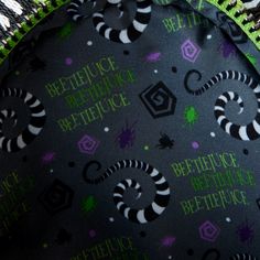 Scout for Sandworms on your next walk with our Beetlejuice Mini Backpack Dog Harness. This harness features Beetlejuice and his splendid striped suit. In the dark, the creepy-crawly bugs printed on the front glow! Store some extra treats and other necessities in the zippered compartment. For the medium and large sizes, there’s a front-zipped pocket for storing even smaller items on your journeys. Beetlejuice’s applique head and hair stick up over the top of the pocket on the medium and large sizes. In the dark, for the medium and large sizes, Beetlejuice’s hair also glows, in addition to the bugs. Step out in show-stopping style with this must-possess accessory.Features: Vegan leather (polyurethane) Glow-in-the-dark, applique, embossed, and printed details Adjustable nylon straps Extra fro Beetlejuice Cosplay, Beetlejuice Sandworm, Loungefly Mini Backpack, Bug Print, Disney Dragon, Striped Suit, The Jetsons, Rainbow Brite, Retro Gifts