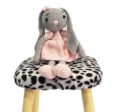 DISELIO Amigurumi Plush Bunny Girl Gray with Pink Dress and Shoes: A Sweet and Tender Gift to Fall in Love with and Decorate a Child's Room (Amig-Conej-Nina-GR)