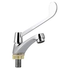 a faucet with the handle extended to it's side spout and nozzle