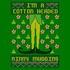 i'm a cotton headed granny muggings cross stitch pattern on green background