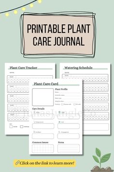 printable plant care journal for kids