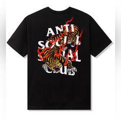 Anti Social Social Club Tiger Blood Ss23 Size S, M, L Dead Stock- Anti Social Social Club Tiger Blood Tee Sizes Available- S, M, L Authentic, Verify With Assc App Members Exclusive Only, All Sold Out Condition- Brand New With Tags And Bag, App Verification I Also Accept Payment Via So Take Additional 20% Off, Basically You Pocket The Pm Fees. If You Have Questions Pls Bundle And Comment Over There. Don’t Spam! Please See Photos For Condition All Reasonable Offers Will Be Considered Sales Tax May Social Club T Shirt, Tiger Blood, Streetwear Accessories, Anti Social Social Club, Club T Shirt, Best Black Friday, Yellow T Shirt, Checkered Shirt, Club Shirts