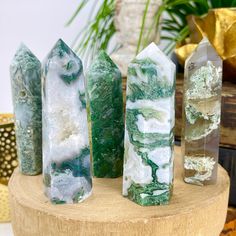 Crystal Setup, Crystals Towers, Miss Agate, Cool Crystals, Huge Crystals, Moss House, Mossy Agate