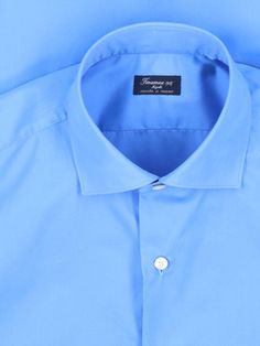 Finamore 1925 light blue cotton slim shirt with classic collar, button closure, button cuffs, curved hem. Composition: 100% Cotton John Lobb, Officine Creative, Gorgeous Bags, Engineered Garments, Luxury Shop, Mens Shirt Dress, Luxury Boutique, Men Dress, Shirt Shop