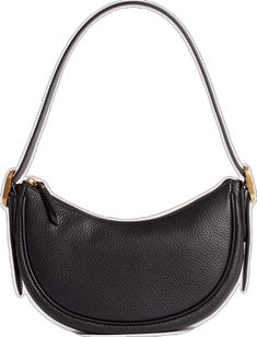 Italian Leather Mini Crescent Shoulder Bag