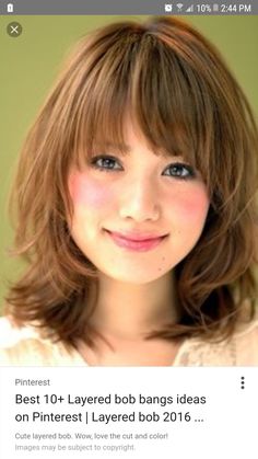 Haircuts For Round Face Shape, Asian Short Hair, Bangs With Medium Hair, Bob Haircut With Bangs, Round Face Haircuts, Side Bangs, Asian Hair, Hairstyles For Round Faces