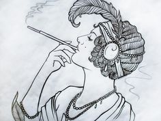 1920 Tattoo Ideas, Flapper Drawing, Flappers 1920s, Flapper Art, 1920's Flapper, Music Drawings, Arm Jewelry, Flapper Girl