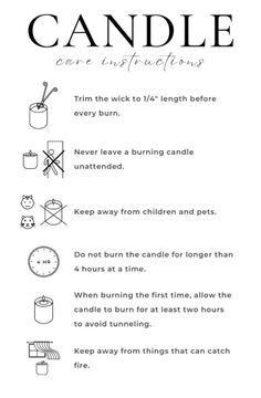 a poster with instructions on how to use candles