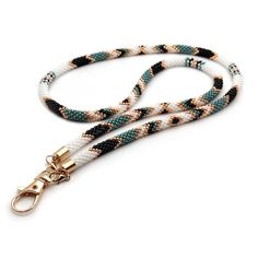 Teacher lanyard beaded Native style bead lanyard | Inspire Uplift Loom Beaded Lanyard, Lanyard Beading Patterns, Native Beaded Lanyards, Native American Beaded Lanyards, Seed Bead Lanyard Patterns, Beaded Lanyard Patterns, Beaded Lanyards Native American, Seed Bead Keychain, Seed Bead Lanyard