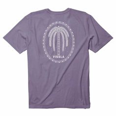 The new Vissla La Palmba Pocket T-Shirt reps the skate-led lifestyle with this cool, laidback and comfy design. Dusty Lilac, Woven Label, Basic Tee, Modern Fit