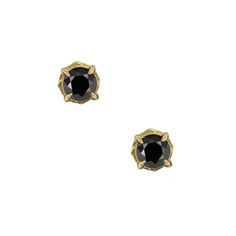 Fiercely fabulous, this cool classic 4-claw stud design is crafted in 18k yellow gold to embrace their carefully selected shimmering 6.1mm black diamonds, with a total weight of 2.35ct. The twining vine details add a unique signature element that makes these poetic studs a must-have. Vines symbolize tenacity & strength. Designed and handmade in our New York City workshop with attention to every detail. Black Diamond Stud Earrings, Black Diamond Earrings Studs, Black Diamond Studs, Unique Signature, Stud Design, Black Diamonds, Diamond Stud Earrings, Diamond Gold, Diamond Stud