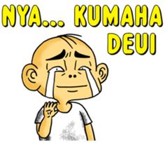 an image of a cartoon character with the words nya kumaha deu