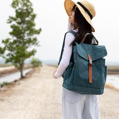 "Come rain or shine, the 14oz quality waxed canvas travel backpack will survive it all. Best-loved by backpackers, travel-to-work people, students, and moms, this special edition 108 Marken features a large capacity with plenty of exterior and interior pockets. Also great as a shopping bag or weekender for both men and women. Made with quality canvas and durable nickel hardware for max durability. The go-to backpack to start your journey. ►108: ◆ Water Resistant Unisex large multi-function backp Backpack For Work, School Laptop, Waxed Canvas Backpack, Backpack For School, Water Resistant Backpack, Personalized Backpack, Unisex Backpack, Diaper Bag Backpack, Canvas Backpack