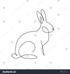 the outline of a rabbit sitting on its hind legs and looking at something in the distance