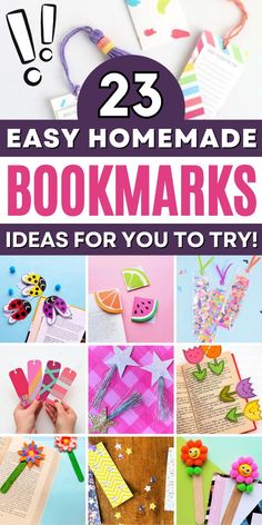 the 25 easy homemade bookmarks are great for kids to make and sell on ebay