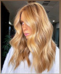 Warm Blonde Hair, Summer Blonde Hair, Strawberry Blonde Hair Color, Golden Blonde Hair, Gold Blonde, Honey Blonde Hair, Haircut Styles, Strawberry Blonde Hair