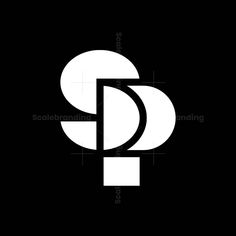 a black and white logo with the letter s in it's center, on a dark background