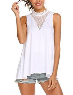 White Lace Tops White Lace Tops, Flowy Tube Top, Ruffle Shirts Blouses, Plunge Blouse, Women Chiffon Blouse, Half Sleeve Tops, Embellished Blouse