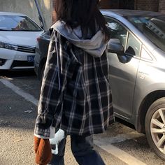 Vintage Basic Plaid Shirt Women Korean Style Oversize Long Sleeve on Storenvy Female Ulzzang, Aesthetic Plaid, Style Oversize, Plaid Shirt Women, Plaid Shirts, Style Steal, Leather Boots Women, Hooded Shirt, Plaid Fashion