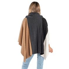 Introducing our Color Blocked Pleated Fleece Poncho, a chic and cozy addition to your winter wardrobe that beautifully combines comfort and style. A perfect addition to our Cozy Coat Collection. This poncho features an elegant color block design in timeless shades: beige, charcoal, black, and winter white. The clever use of these hues creates a striking visual appeal while allowing for versatile pairing with various outfits. Crafted from high-quality fleece, this poncho offers luxurious softness Fleece Poncho, Poncho Jacket, Capes & Ponchos, Cozy Coats, Color Block Design, Elegant Color, Charcoal Black, Vest Outfits, Block Design