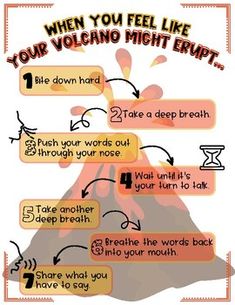 a poster with instructions on how to use the volcano might empt in your mouth