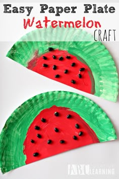 paper plate watermelon craft for kids to make