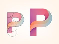 the letters p and p are made up of overlapping shapes, which appear to be overlapping