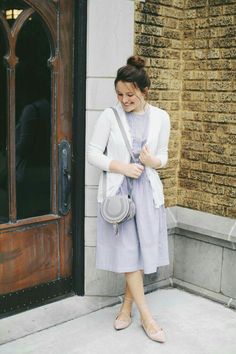 Follow me on Pinterest: @aalaaaatya ♡ Cardigans With Dresses, How To Wear Cardigan, Working Outside, Blush And Grey, Where I Live, Modest Dress