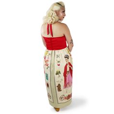 Summer days are calling your name in this amazing Frida maxi dress! It is composed of a bright red top and a beautiful long print of Frida at the bottom. The shoulder and back appeal is simply stunning and the crossover detail at front together with the halter tie secures busts of all sizes in place. The zipper as well as the elastic across the back make it a perfect fit on a variety of different body types. Do not shy away from this one of kind buy! -100% Cotton -Machine Washable Cold -No Slip Chic Holiday Maxi Dress With Halter Neck, Chic Halter Neck Maxi Dress For Holiday, Red Maxi Dress With Tie Back, Free People Frida Dress, Overlap Top, Circle Dress, Red Top, Three Quarter Sleeves, Dresses Xs